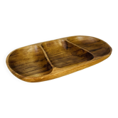 Vide poche teck, plat apéritif, scandinave