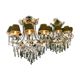 Pair of chandeliers in lacquered metal and faceted pearls