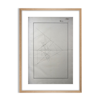 Old drawing - study of geometry - Ecole Royale Polytechnique 1824