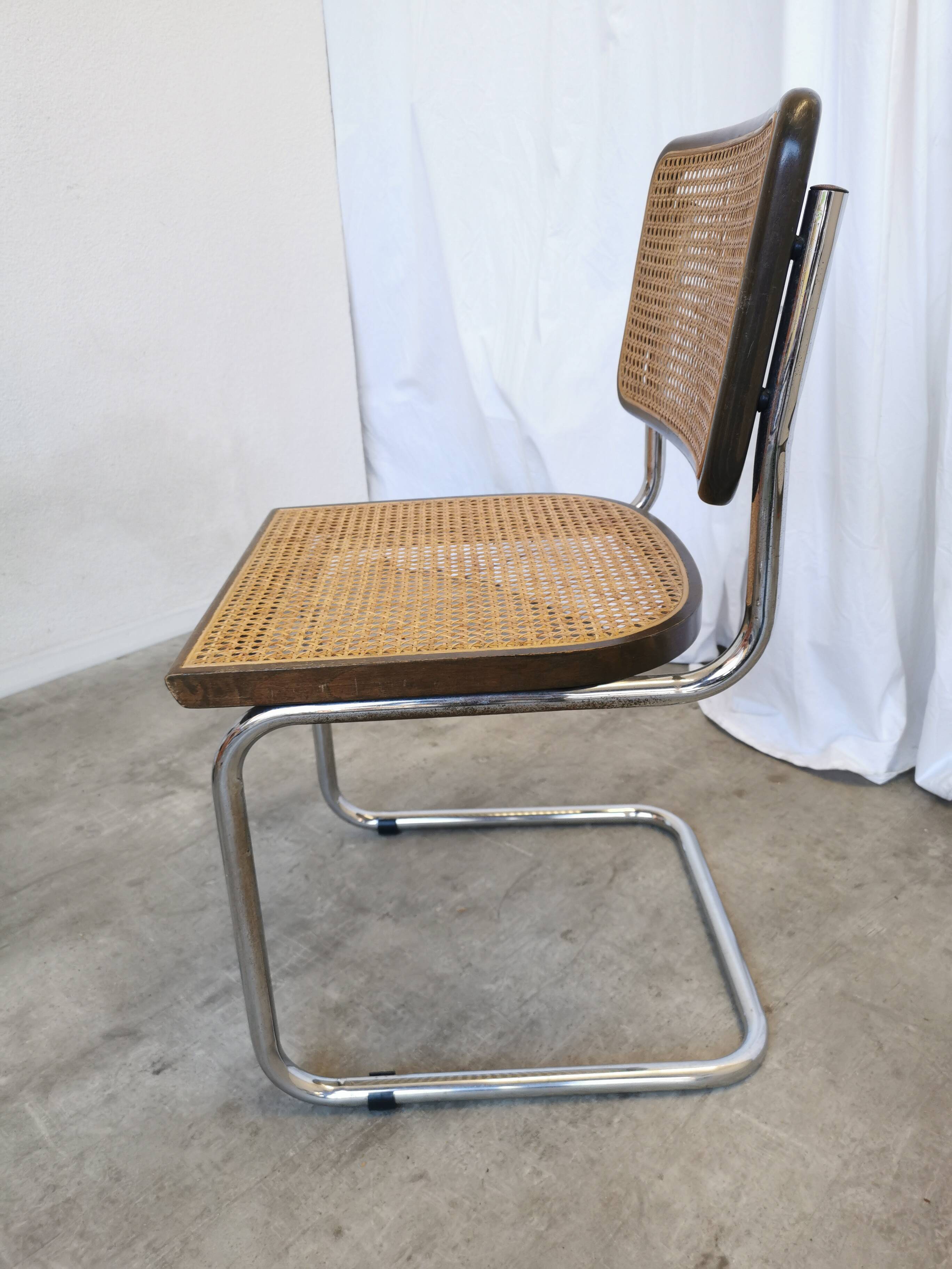 Vintage Cesca Cane Chair: 1970s Italian Mid-Century Modern Dining Office Ch