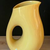 Vintage yellow ceramic pitcher