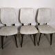 suite of 6 wooden chair and marbled grey white skai