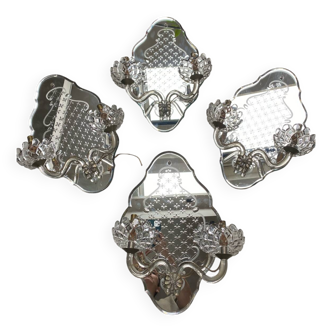 Venetian mirror and Baccarat crystal wall lights