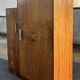 Asymmetrical wardrobe, Art Deco, 1930s walnut burl, wardrobe, shelves, drawers