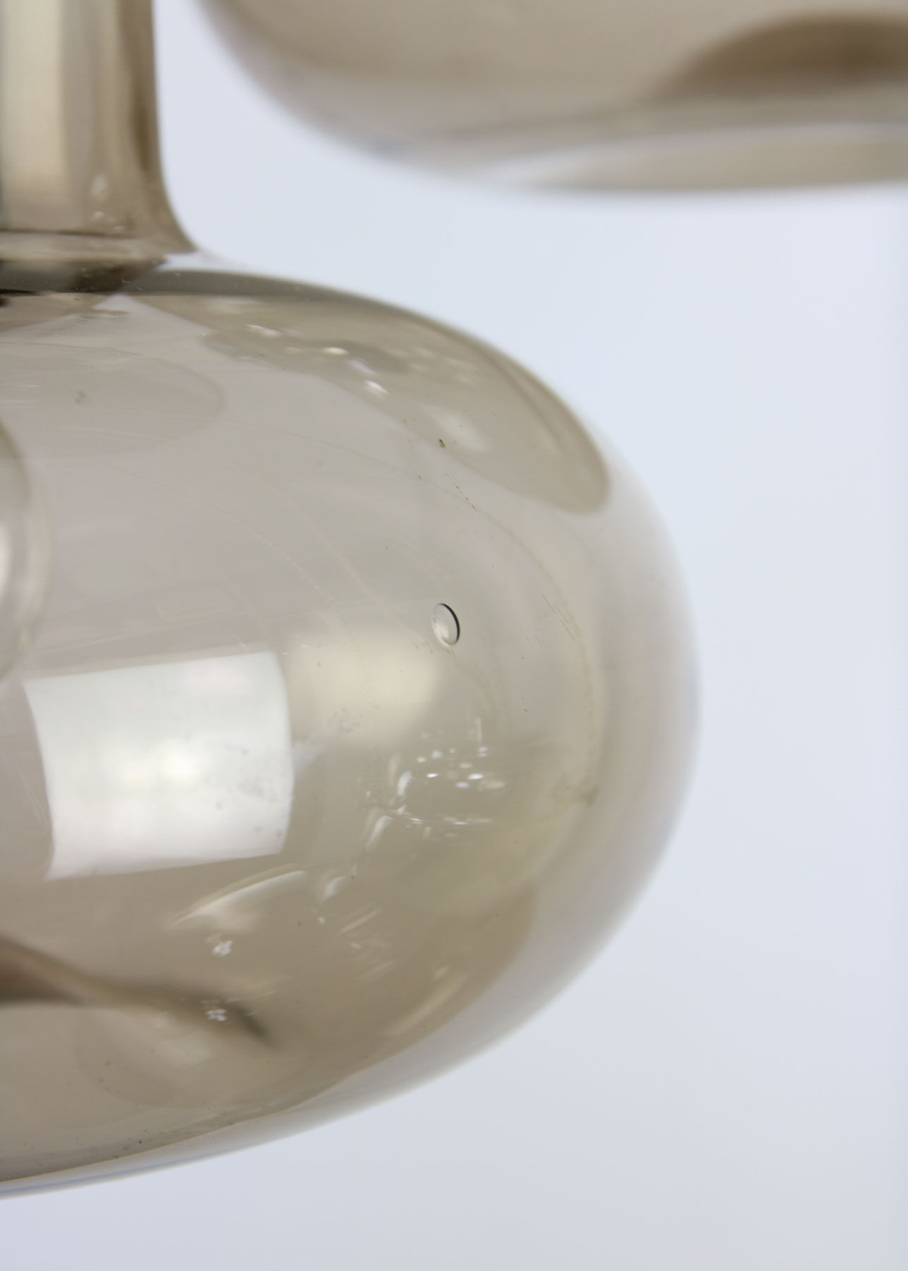 Vintage italian smoked glass chandelier, 1970s