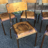 Set of 6 vintage school industrial school chairs