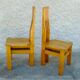 Paire de chaises modernistes bois design 1980