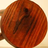 Tripod stool solid wood tinted red