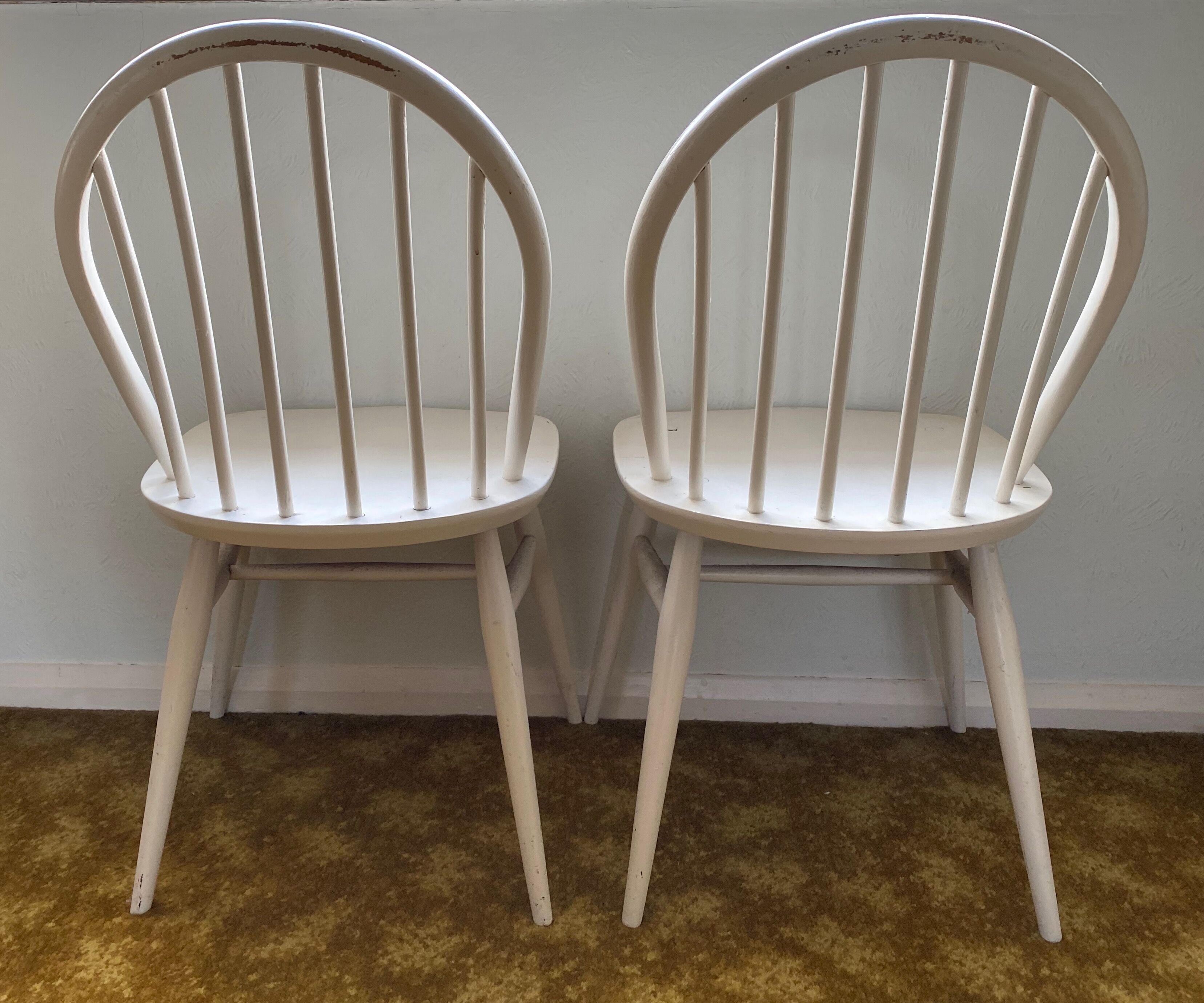 Pair Ercol windsor dining chairs 1960