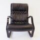 Asko Koivutaru black leather armchair by Esko Pajamies