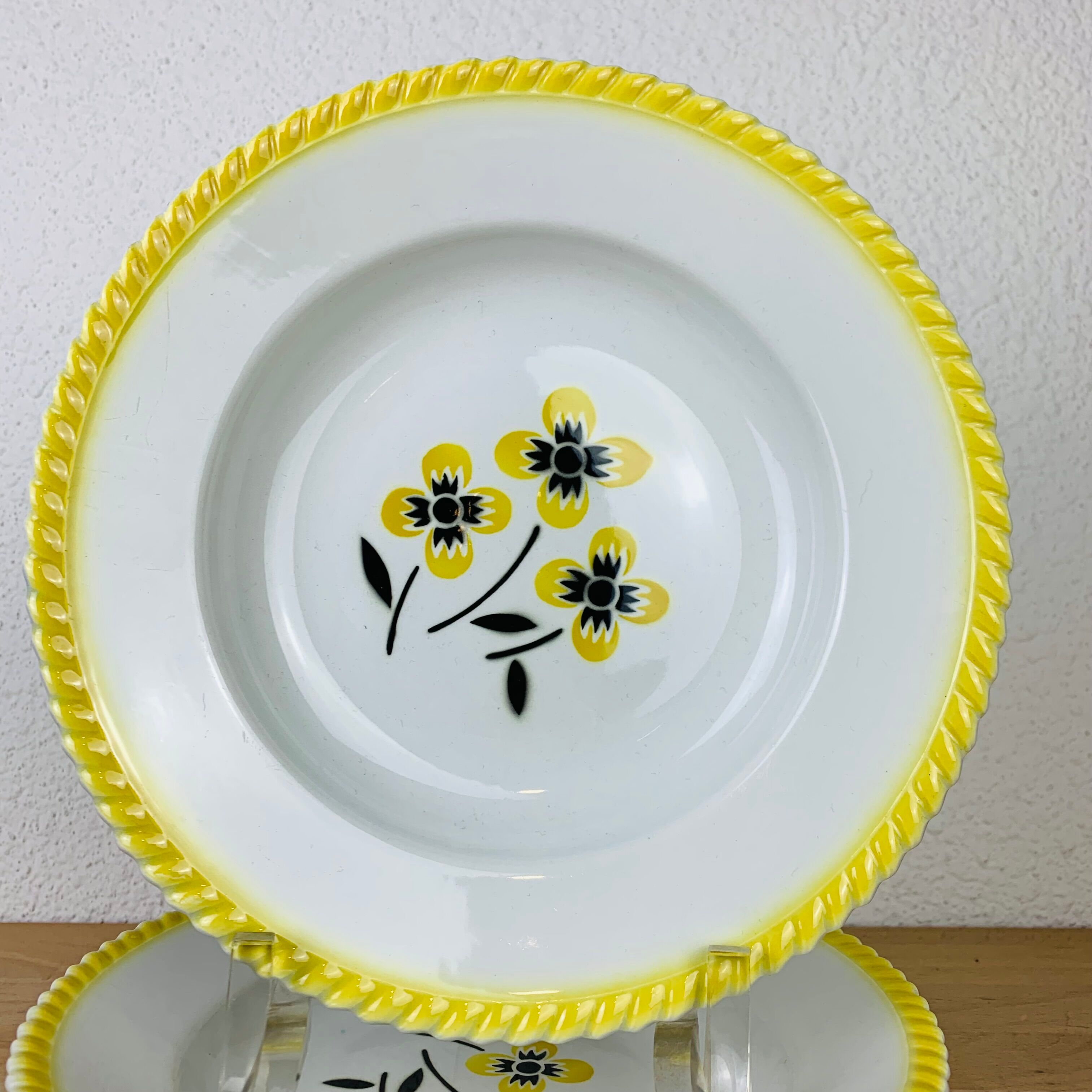 Set of 6 vintage hollow plates in earthenware