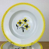Lot de 6 assiettes creuses faïence vintage