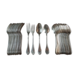 Art nouveau housewife, 48 pieces, 24 guests, foliage model, silver metal