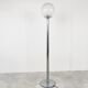 Lampadaire vintage chromé et verre, années 1970