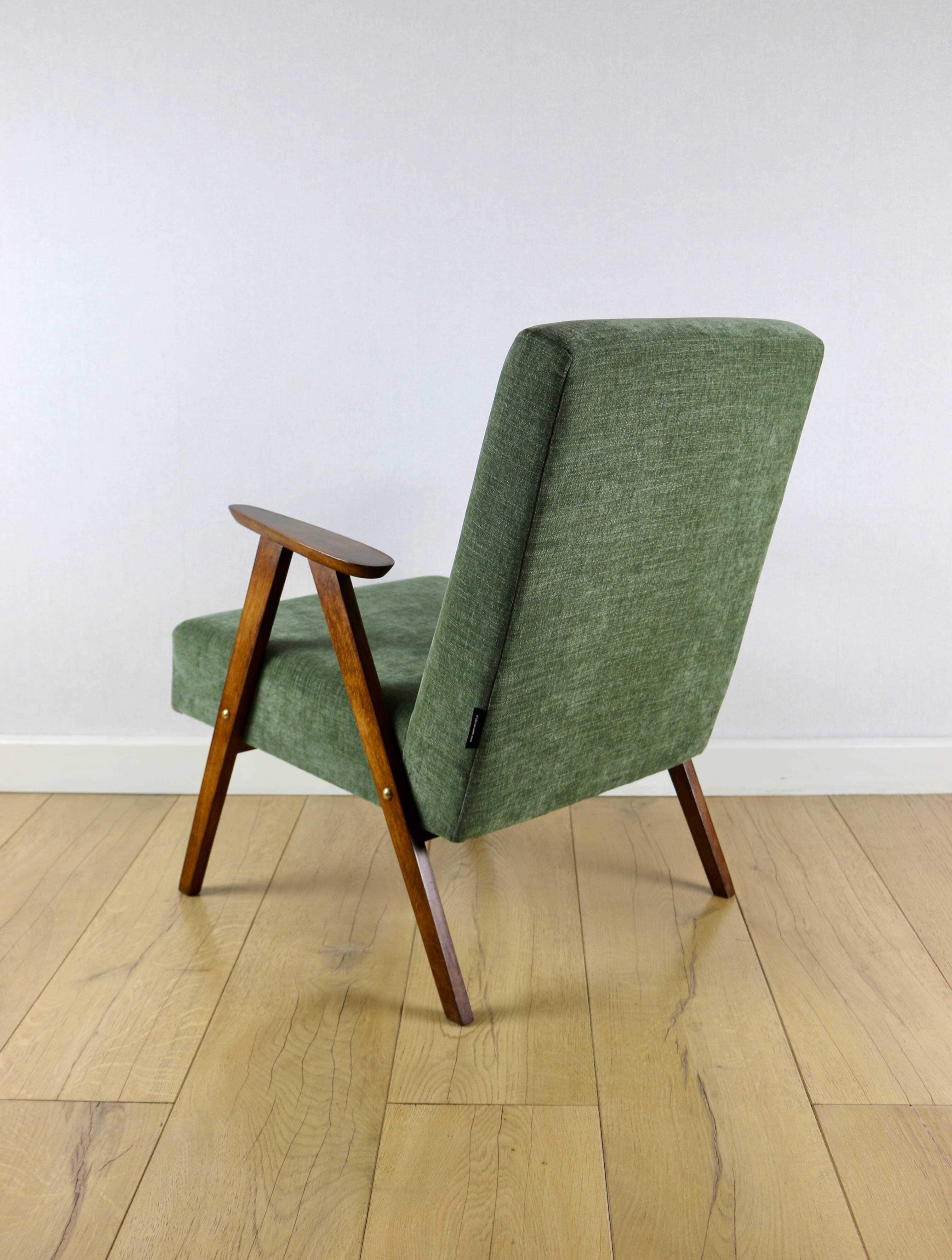 Classic green olive structural armchair like Chierowski