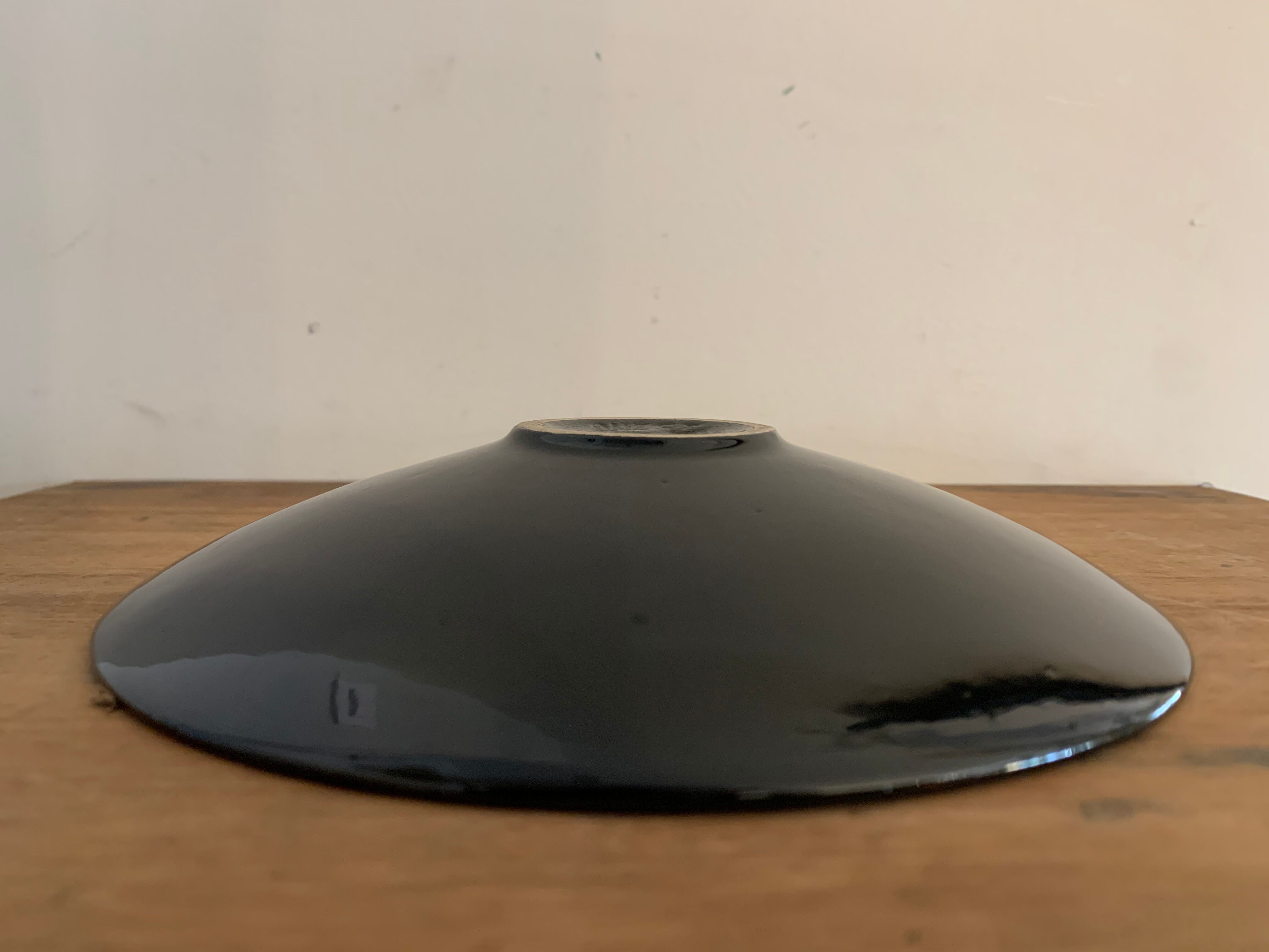 Empty Djinn enamelled black ceramic pockets, helicopter aviation theme