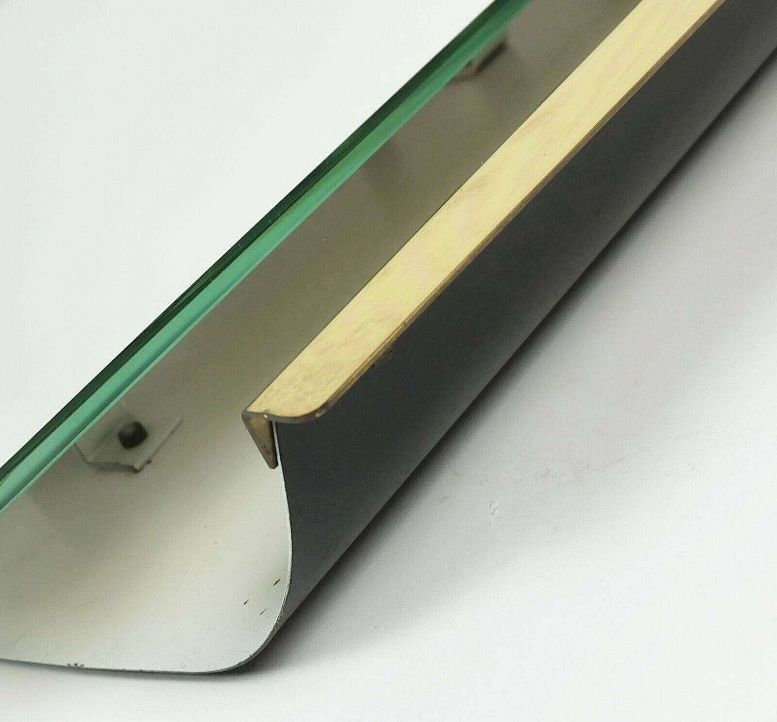 1950s 1960s mid century modern WALL MIRROR with metal and brass frame