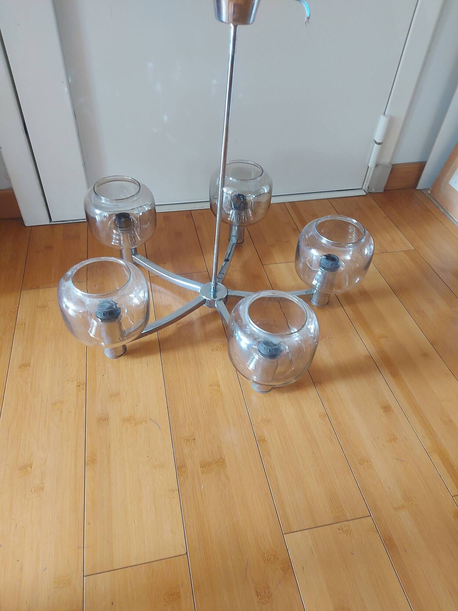 Pendant light, vintage chandelier from the 70s, Delmas
