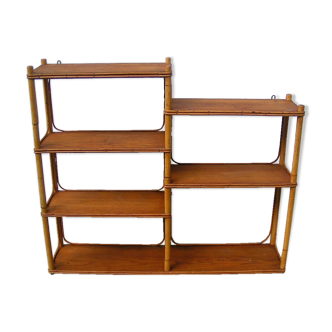 Rattan wall shelf
