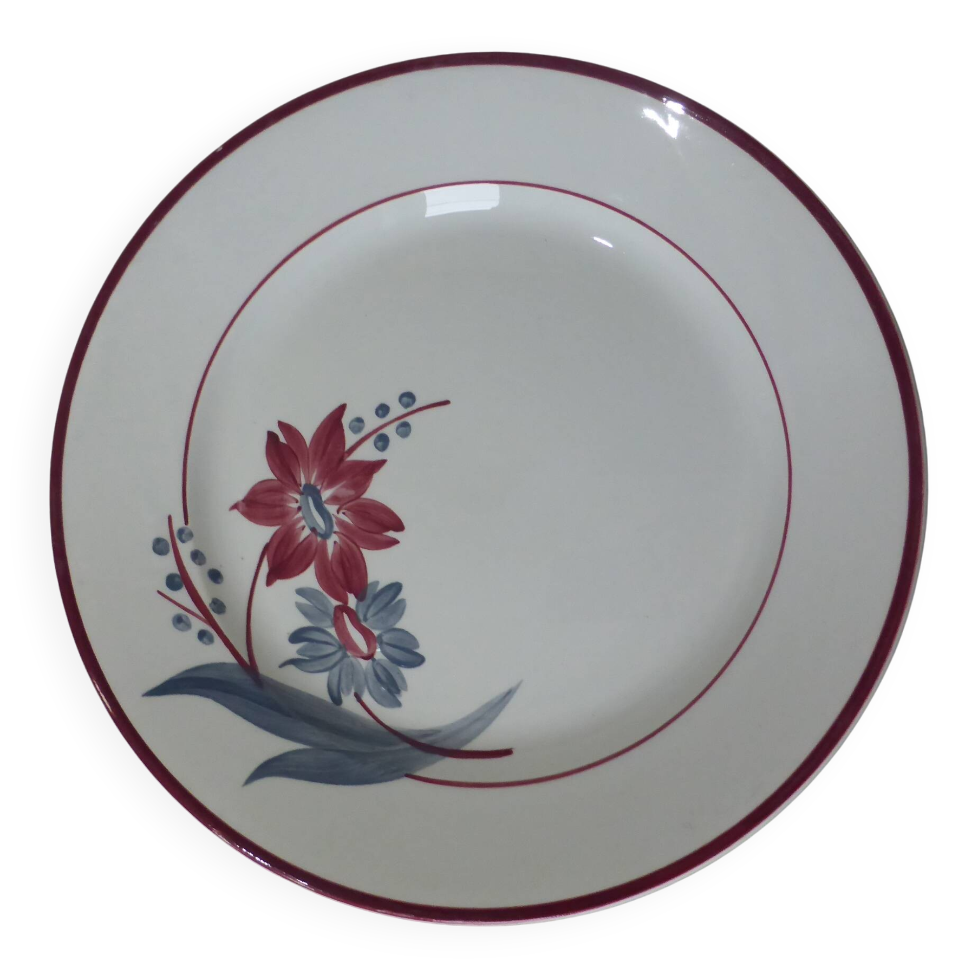 Vintage round platter from Gien, Jeannette model
