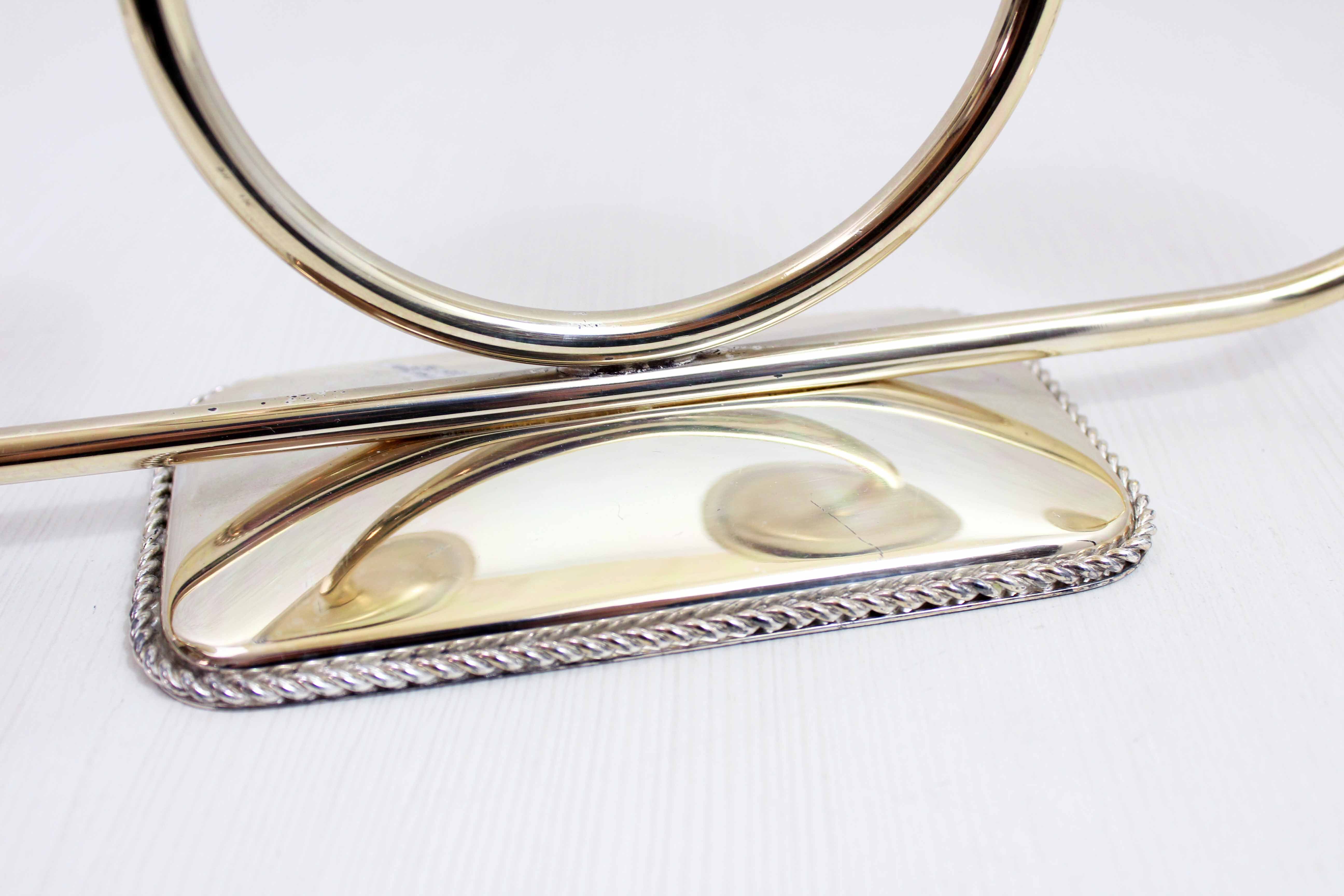 Silver metal candle holder