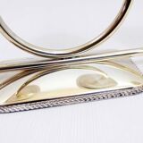 Silver metal candle holder