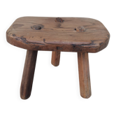 Tabouret tripode de ferme vintage en bois