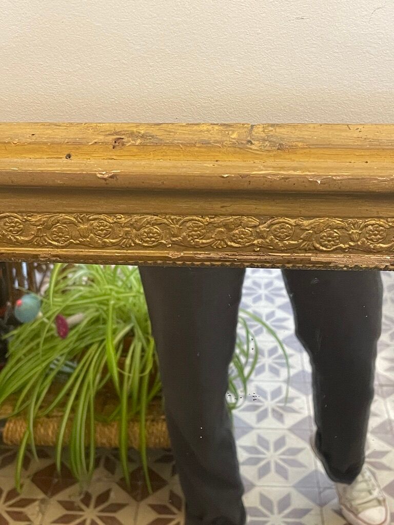 Old gilded wood mirror 115x74cm