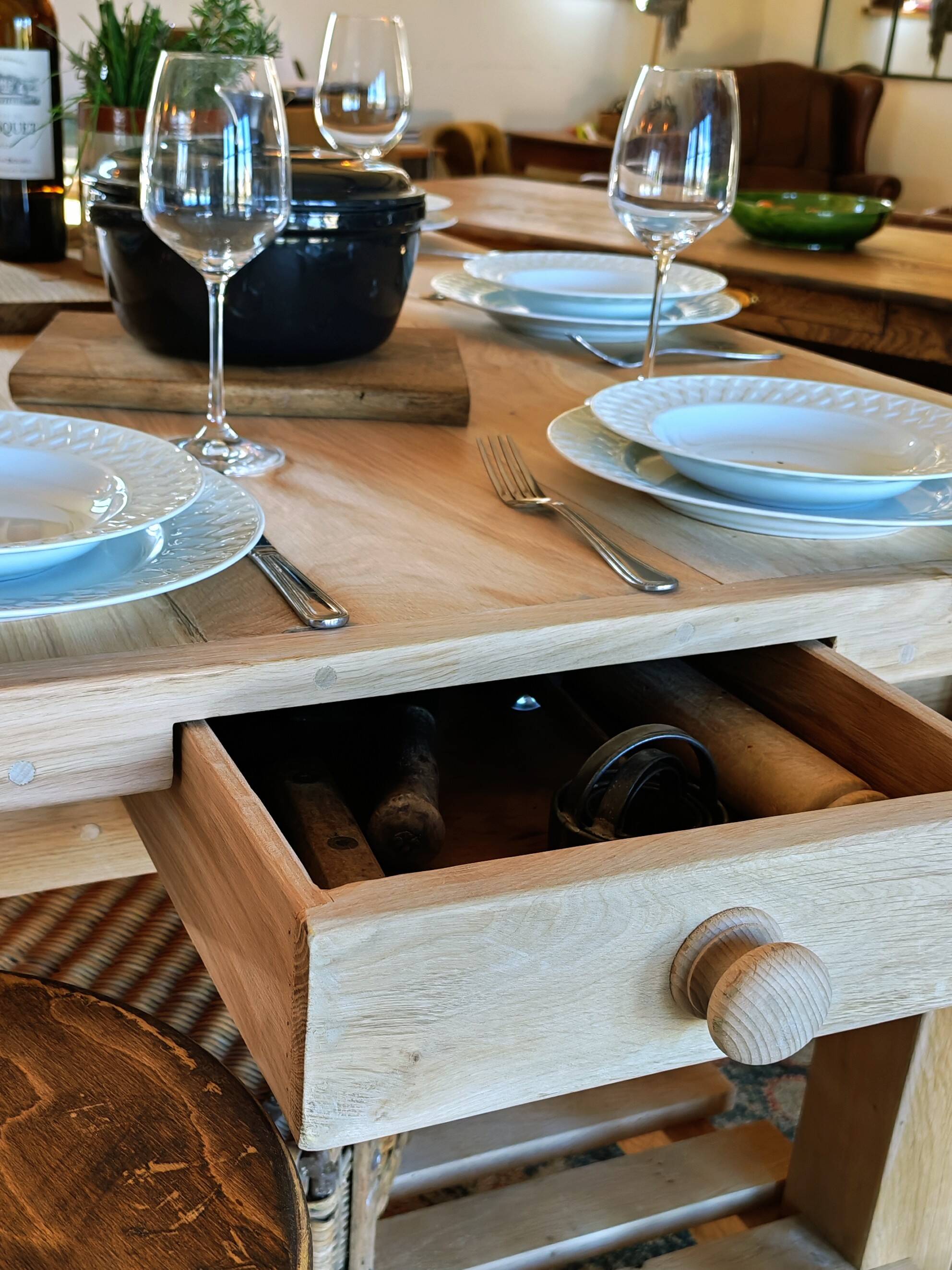 XXL solid oak kitchen island/worktop 180 x 105