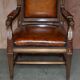 Bureau partenaire antique russe en bois dur restauré et fauteuil en cuir