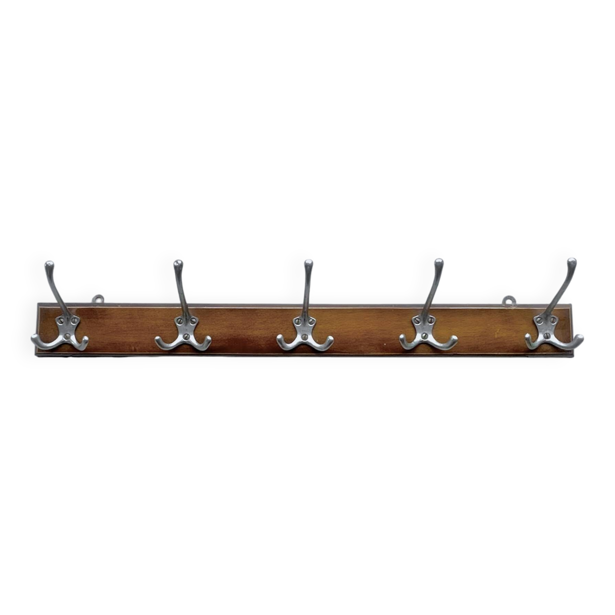 Vintage wooden wall coat rack - 5 hooks