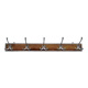 Vintage wooden wall coat rack - 5 hooks