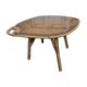 Table basse rotin et verre