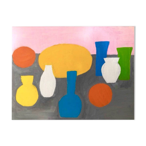 Tableau rose à l'huile