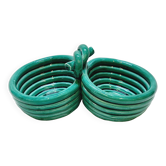 Double turquoise ceramic cup vallauris am vintage