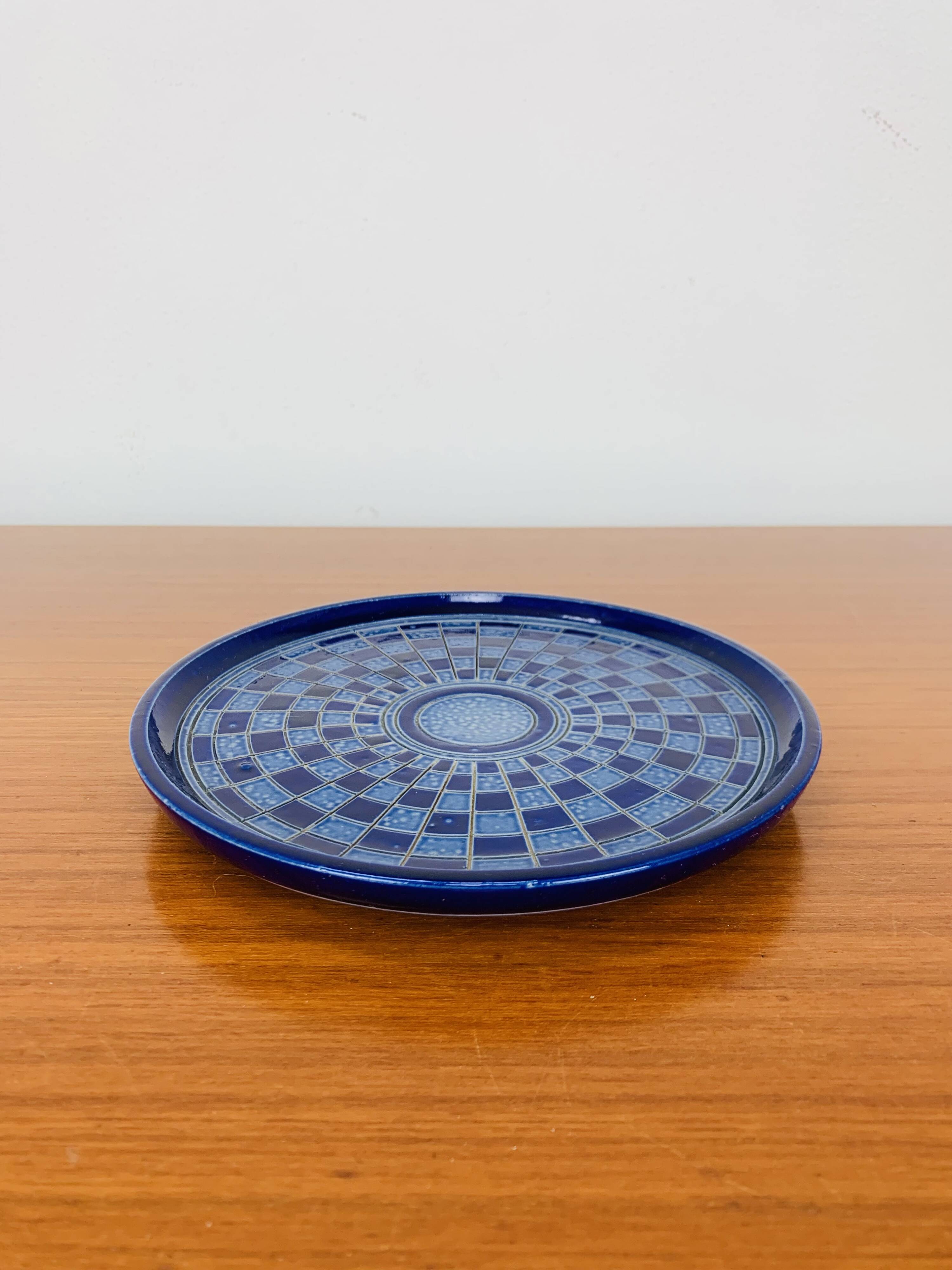 Art Deco Alsace sandstone dish, signed Schmitter in Betschdorf