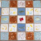 Wrought iron and ceramic coffee table, French work, 2013