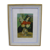 Reproduction du bouquet au petit delft, paul cézanne