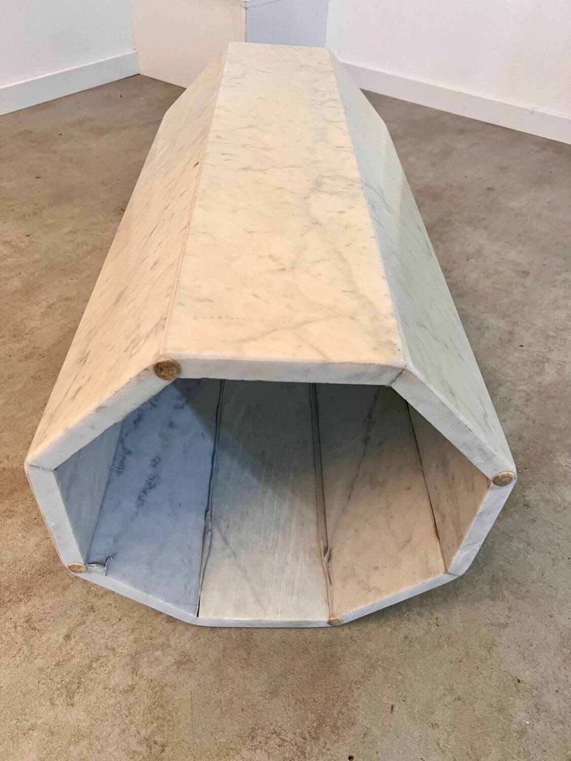 Old vintage Italian design marble table from the 70s