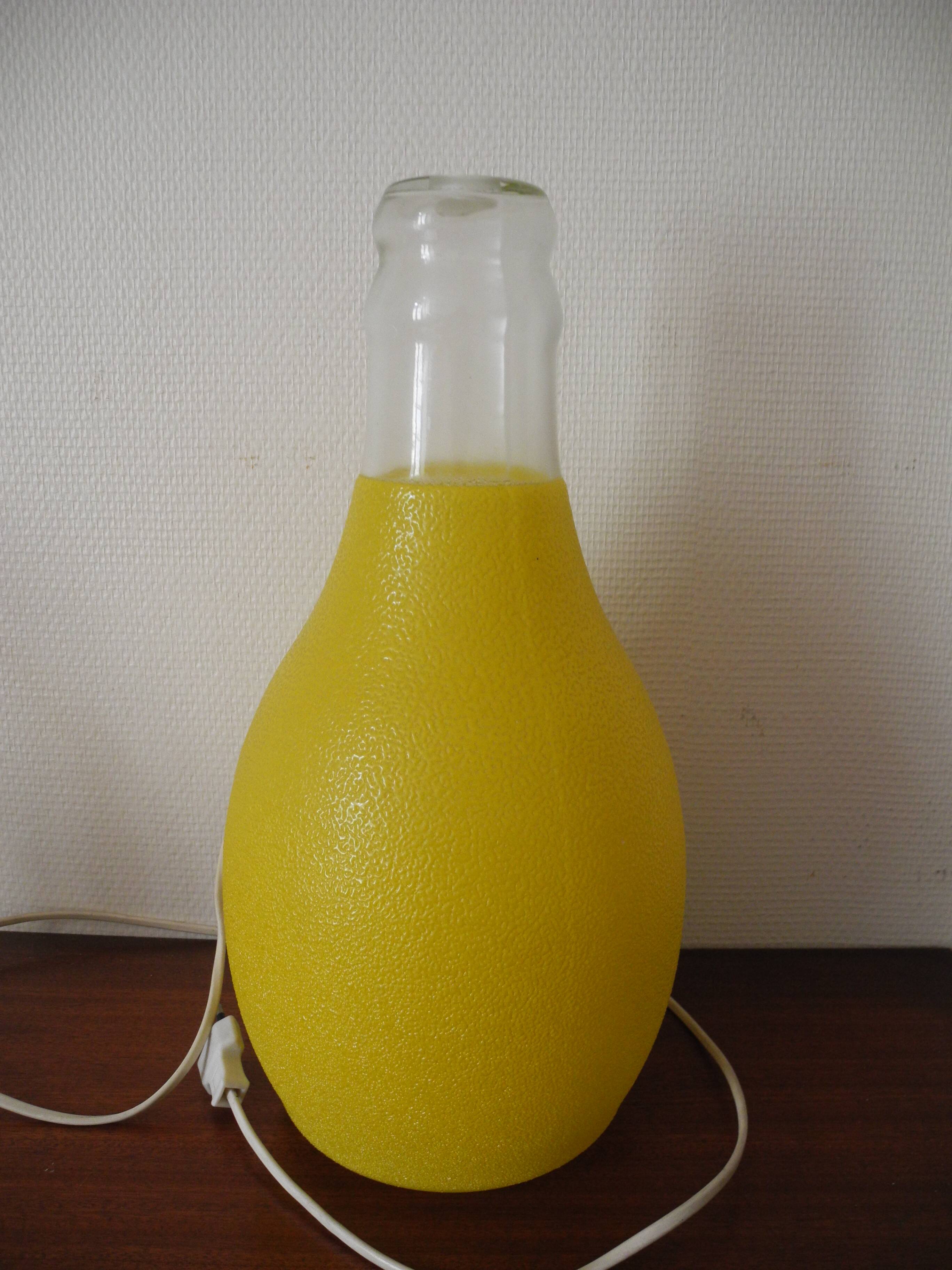 Old decorative bottle lamp vintage bottle lamp 70s