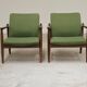 Pair of green GMF 64 armchairs by Edmund Homa, Poland 1960