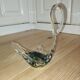 Vintage hand-blown glass swan sculpture – 1960s/70s