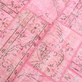 4x7 Soft Pink Vintage Patchwork Rug 225x123Cm