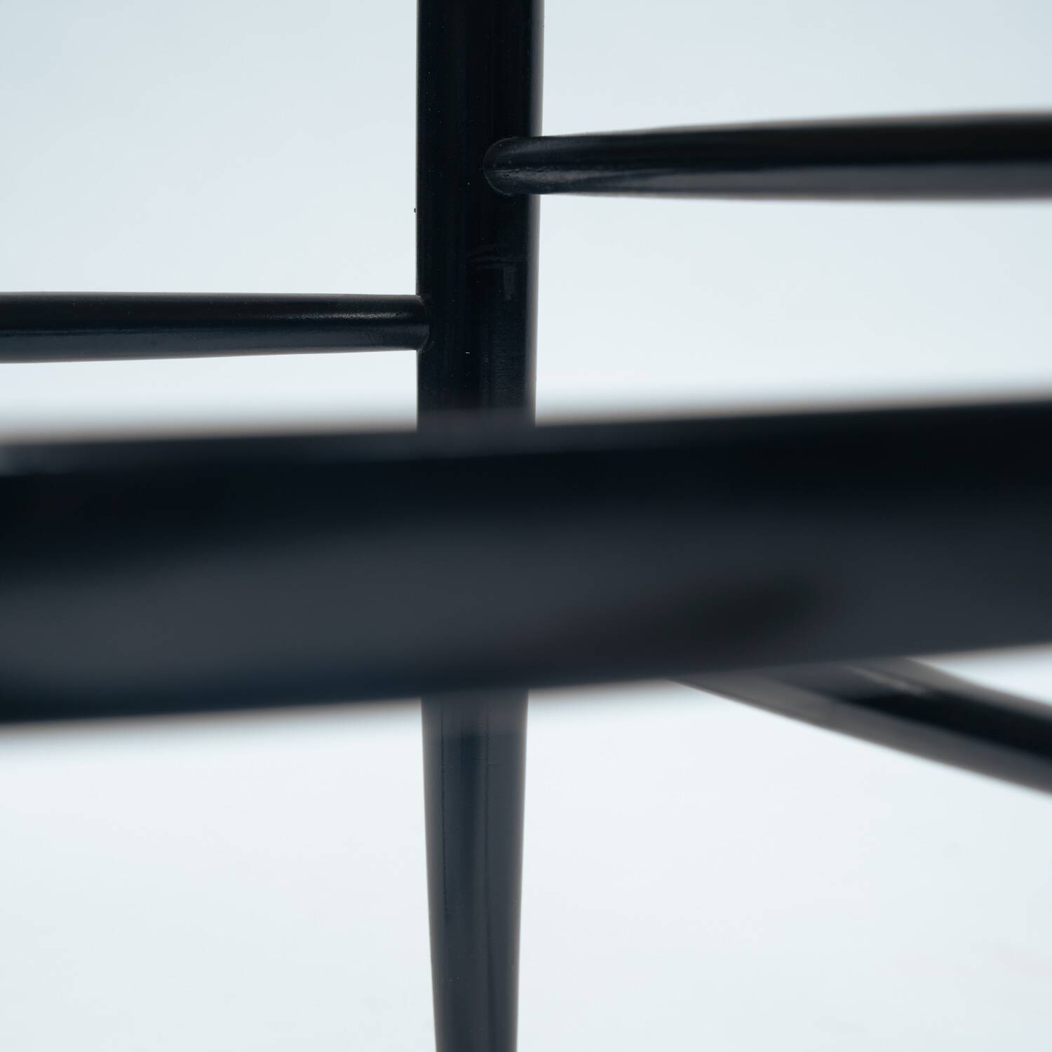 Chaises italiennes Chiavari en hêtre et paille noires, années 1950