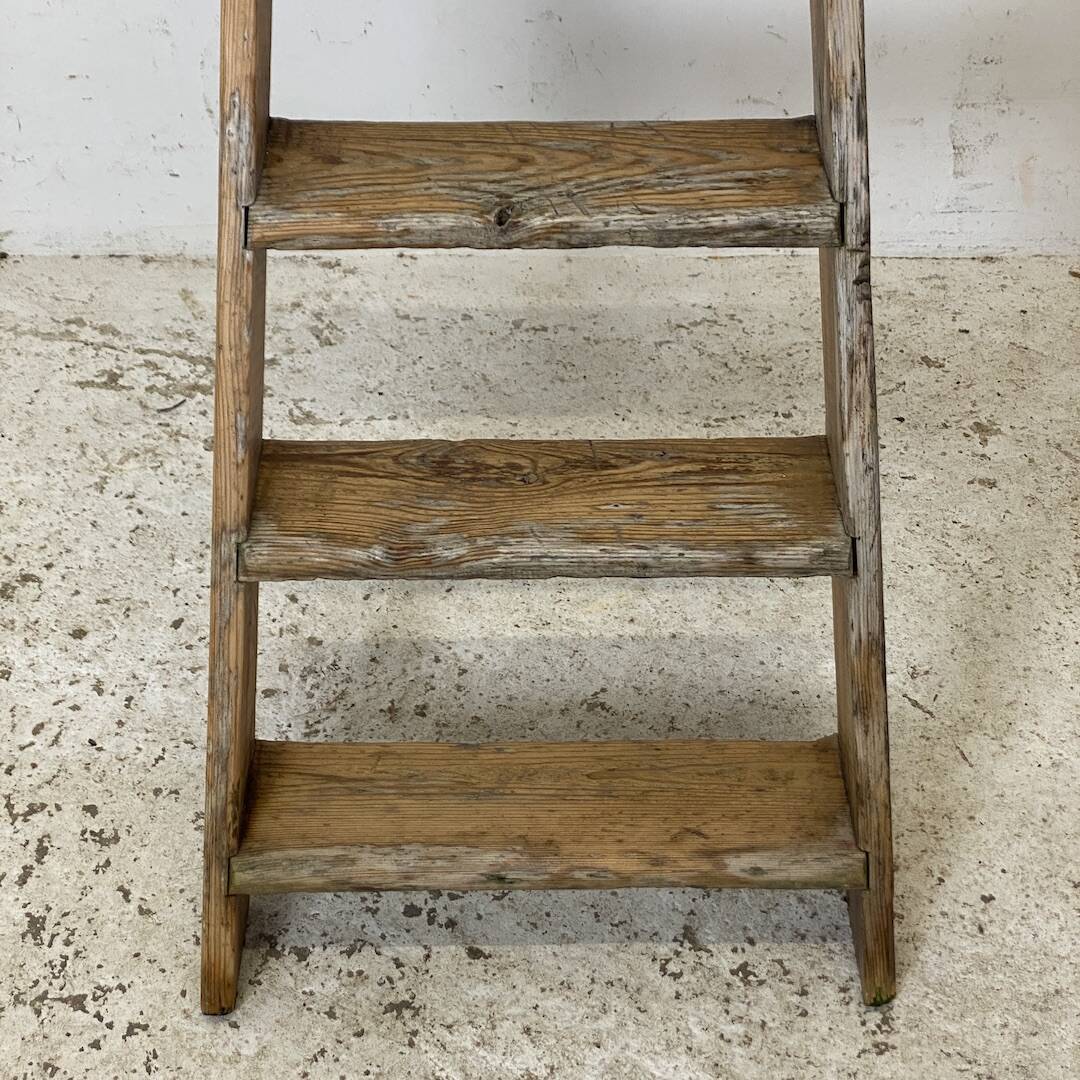 Vintage solid wood workshop ladder