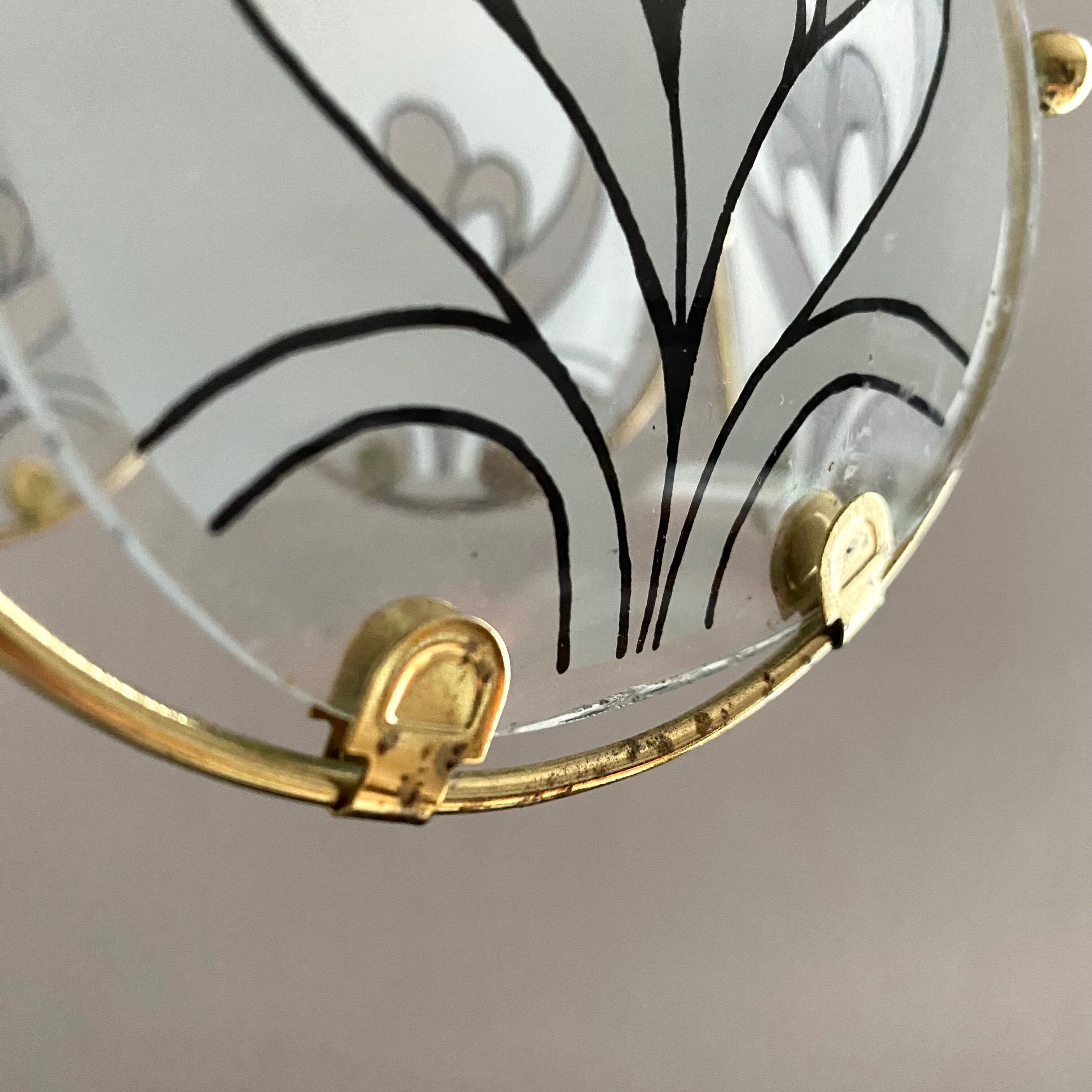 Glass pendant lamp 80s