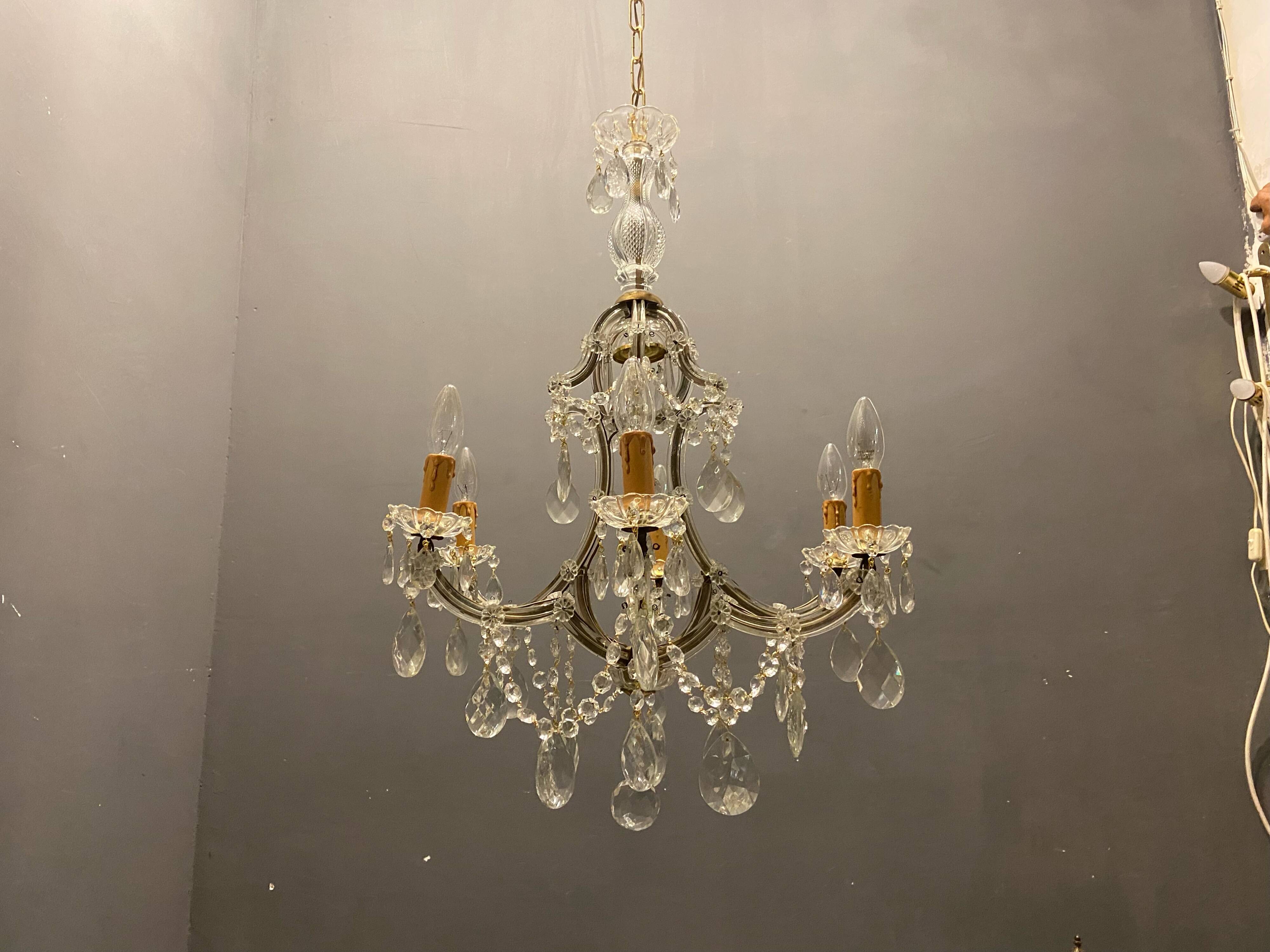 Lustre vintage en cristal 1950