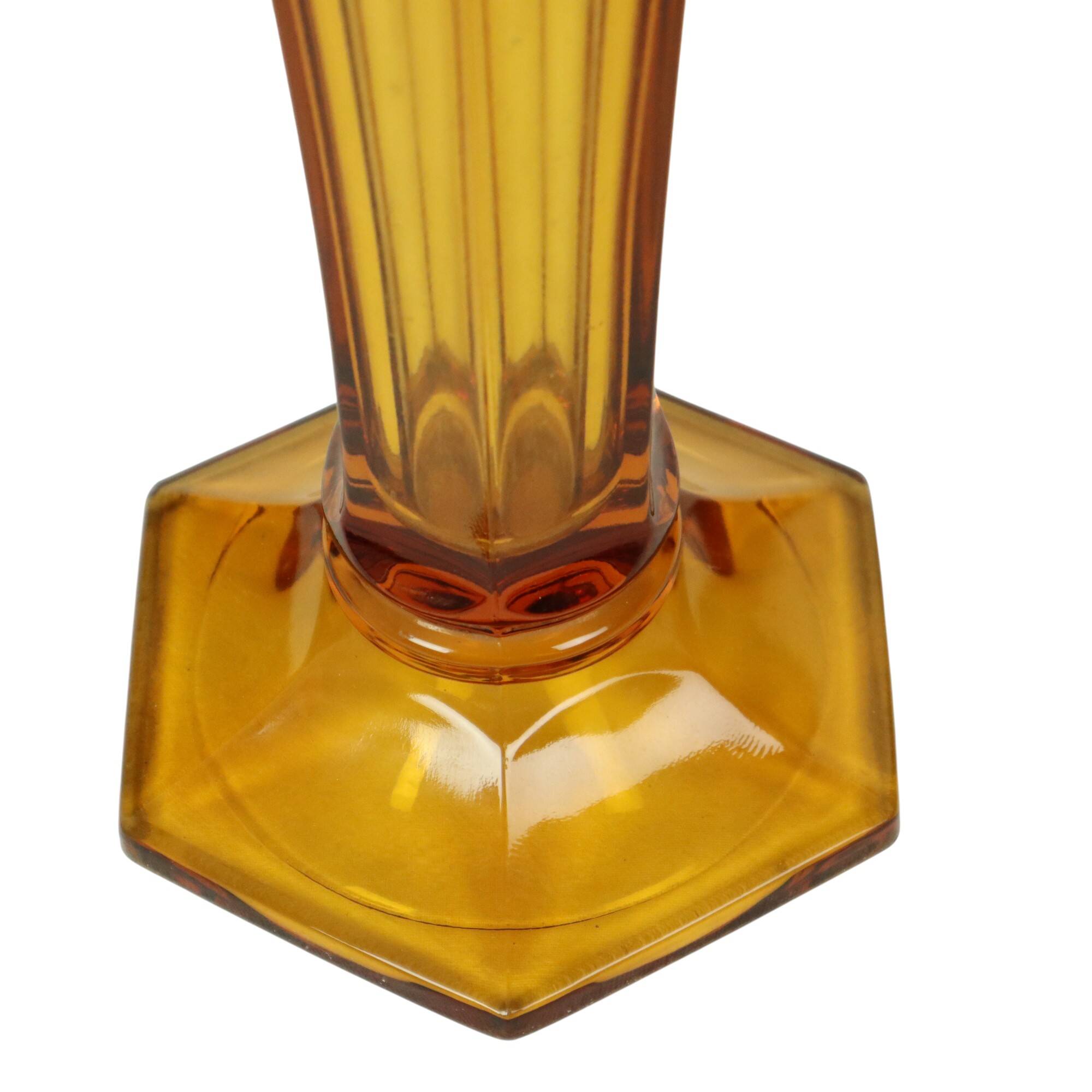 Luxval Vase Amber Américain 1935 Val Saint Lambert Art Deco