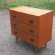 Vintage chest of drawers in gilded oak from the 50s 3 drawers feet bobbin