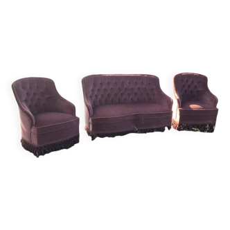 Sofa and 2 toad armchairs
